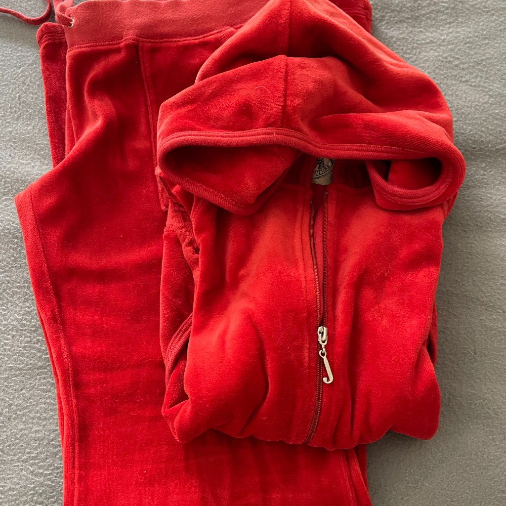 Super Rare! Vintage 2002-2004 Juicy Couture Tracksuit Set Velours Orange Red M&S